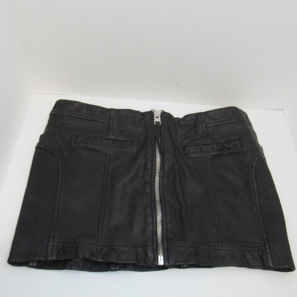 All Saints Dresses & Skirts - All Saints Black Leather Mini Biker Skirt